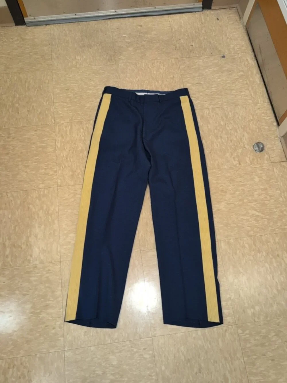 US Army Bremen-Bowden 451 Trousers Officer Mens 31R Pants Dress Blue Yellow Uni